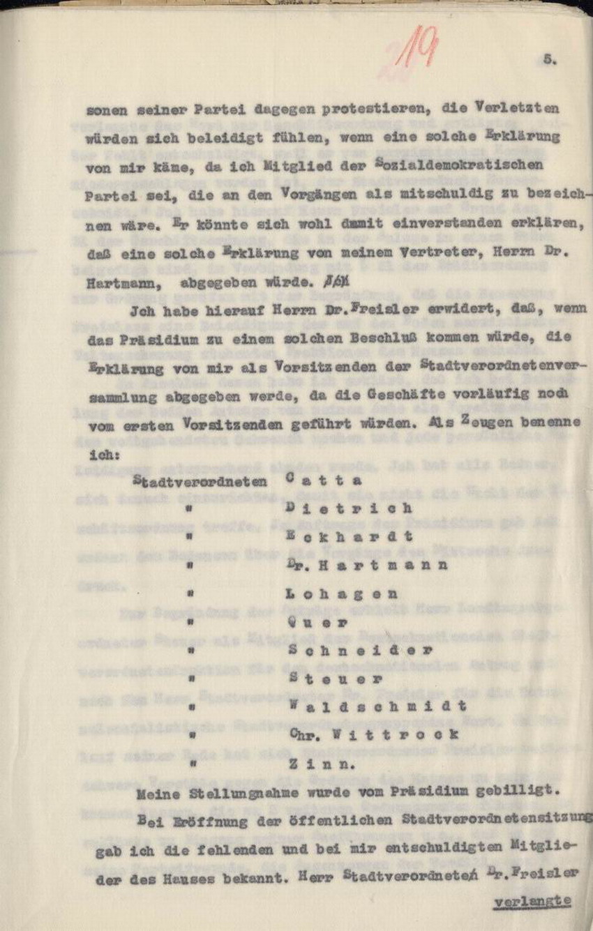 Strafantrag des Stadtverordnetenvorstehers Hofacker gegen Freisler an den Oberstaatsanwalt, Kassel, den 27. und 28. Juni 1930.