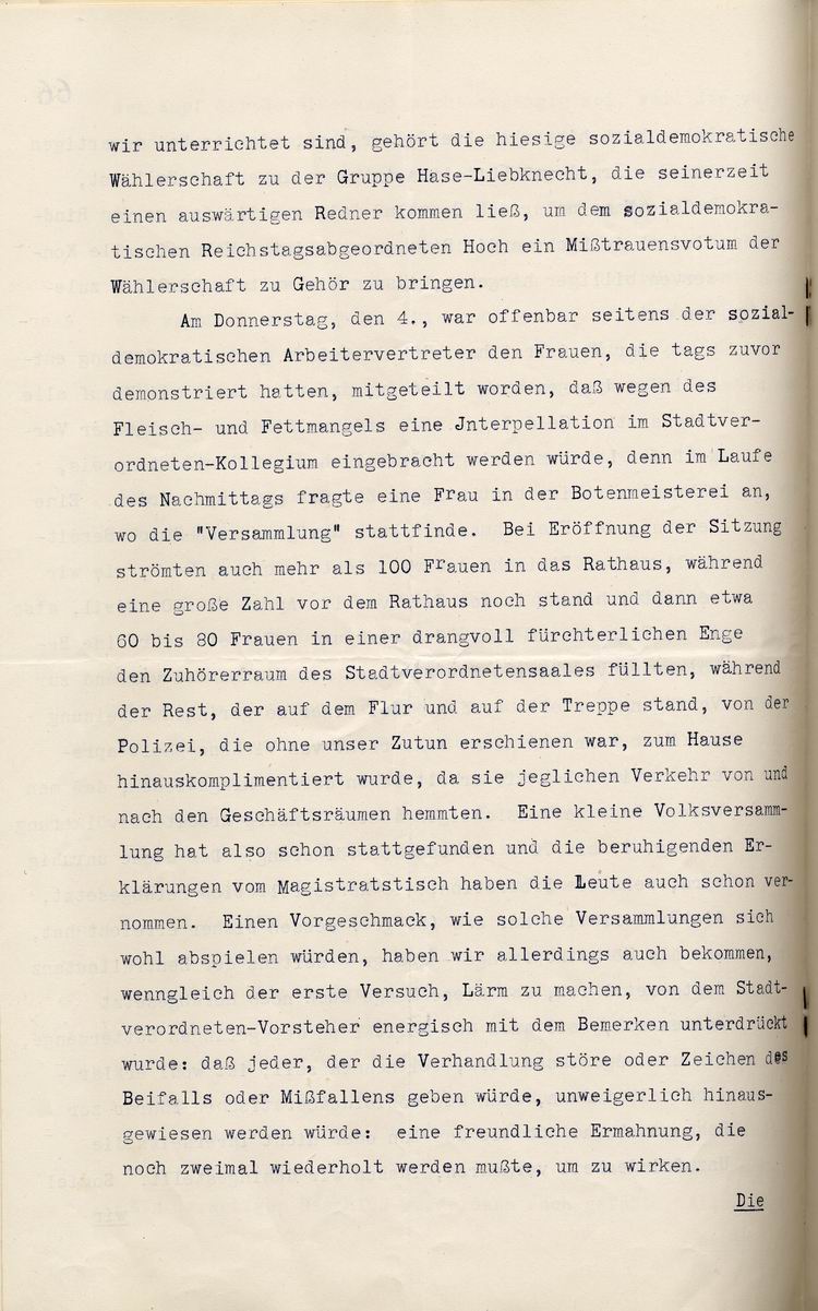 Hanauer Rathaussturm 3. Mai 1916: Ober-Bürgermeister Gebeschuss an den Regierungs-Präsidenten in Cassel, 10. Mai 1916