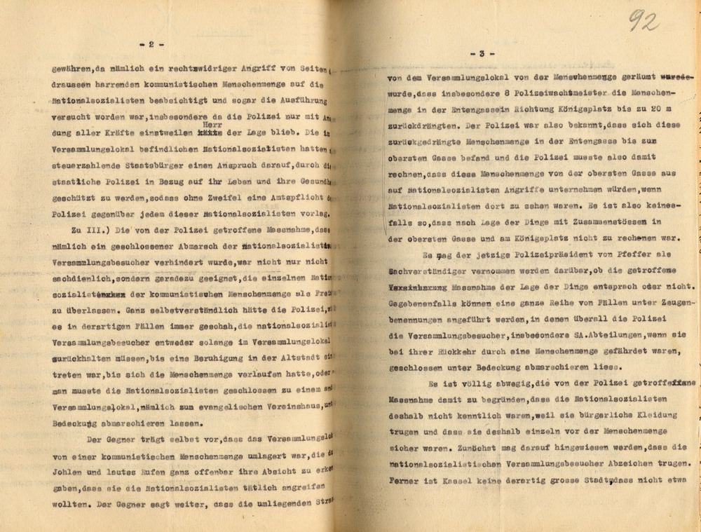 Erwiderung der Anwälte Freisler auf den Schriftsatz des Rechtsanwalts Stahl vom 24. April 1933, Kassel, den 8. Mai 1933.