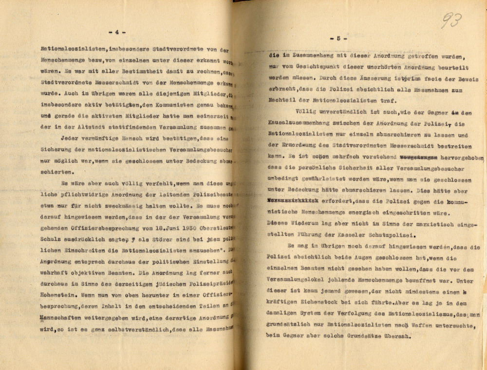 Erwiderung der Anwälte Freisler auf den Schriftsatz des Rechtsanwalts Stahl vom 24. April 1933, Kassel, den 8. Mai 1933.