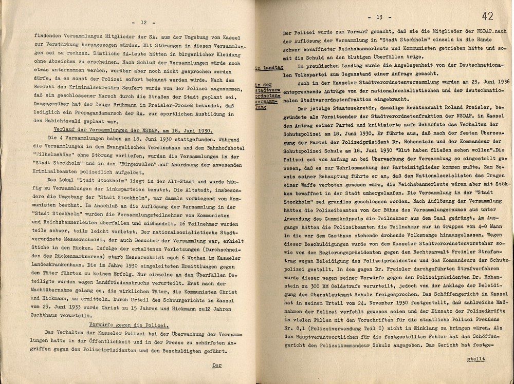 Urteil der Dienststrafkammer Berlin im Dienststrafverfahren gegen den Polizeioberst a. D. Otto Schulz, Berlin, den 19. Oktober 1938.