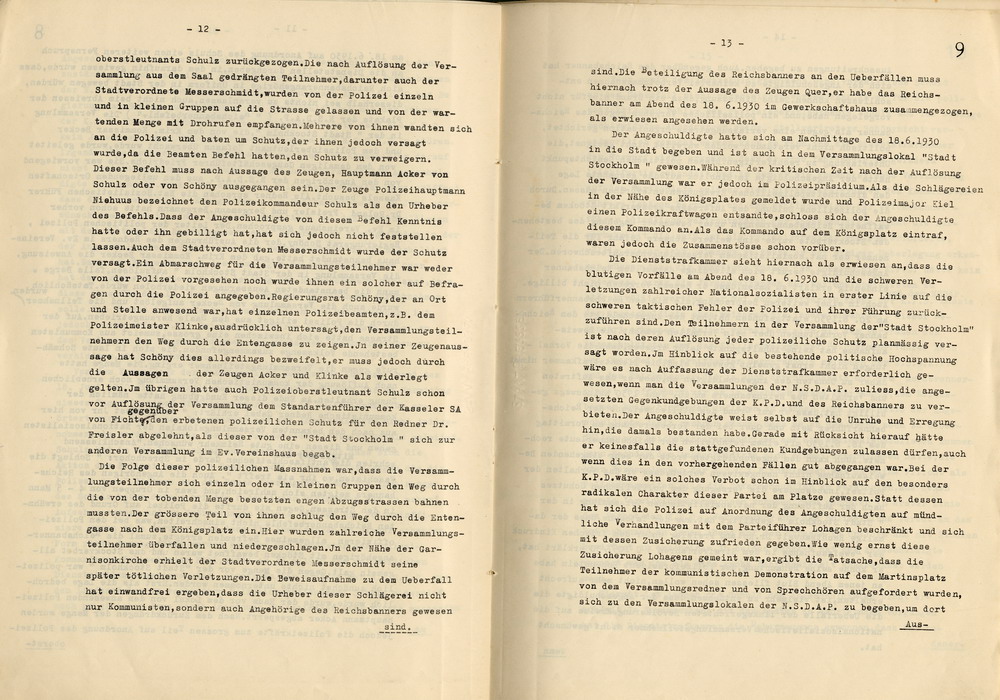 Urteil der Dienststrafkammer Koblenz im Dienststrafverfahren gegen den Polizeipräsidenten a. D. Dr. Adolf Hohenstein, Koblenz, den 2. März 1936.