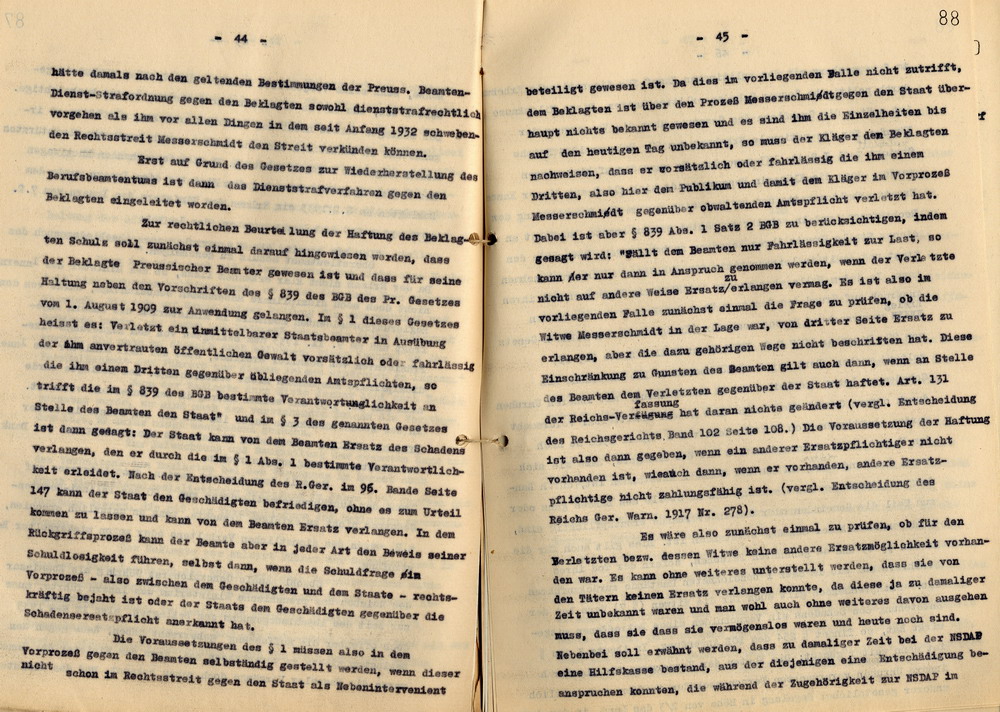 Rechtsanwalt Isele: Antrag auf Abweisung der Klage gegen den Polizei-Oberstleutnant a. D. Schulz. Gegendarstellung zu den Ereignissen vom 18. Juni 1930, Kassel, den 10. September 1936.