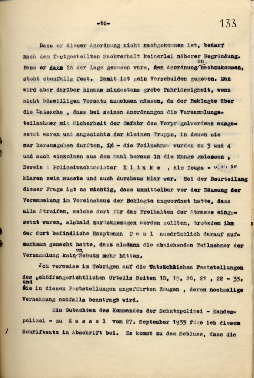 Anwaltskanzlei Rocholl: Erwiderung auf den Schriftsatz des Rechtsanwalts Isele vom 10. September 1936, Kassel, den 5. Januar 1937.