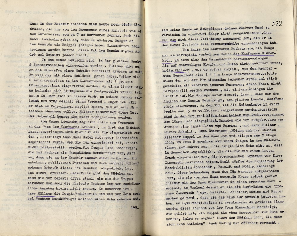 Ausführlicher Bericht der Staatspolizeistelle Kassel über die Ausschreitungen gegen jüdische Mitbürger in Spangenberg in der Nacht vom 15. auf den 16. September 1935 mit Ermittlungsergebnissen, Spangenberg, den 30. September 1935.
