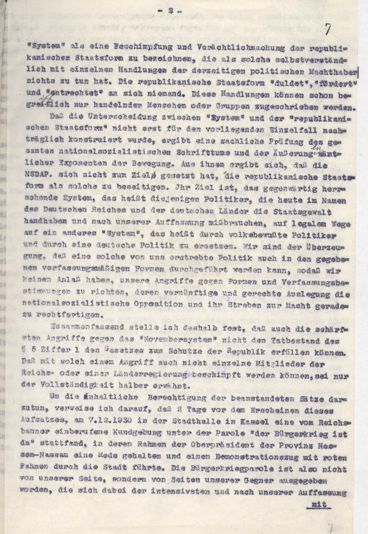 Beschwerde des Verlegers Theo Habicht, Wiesbaden, gegen die Verfügung des Oberpräsidenten vom 13.12.1930