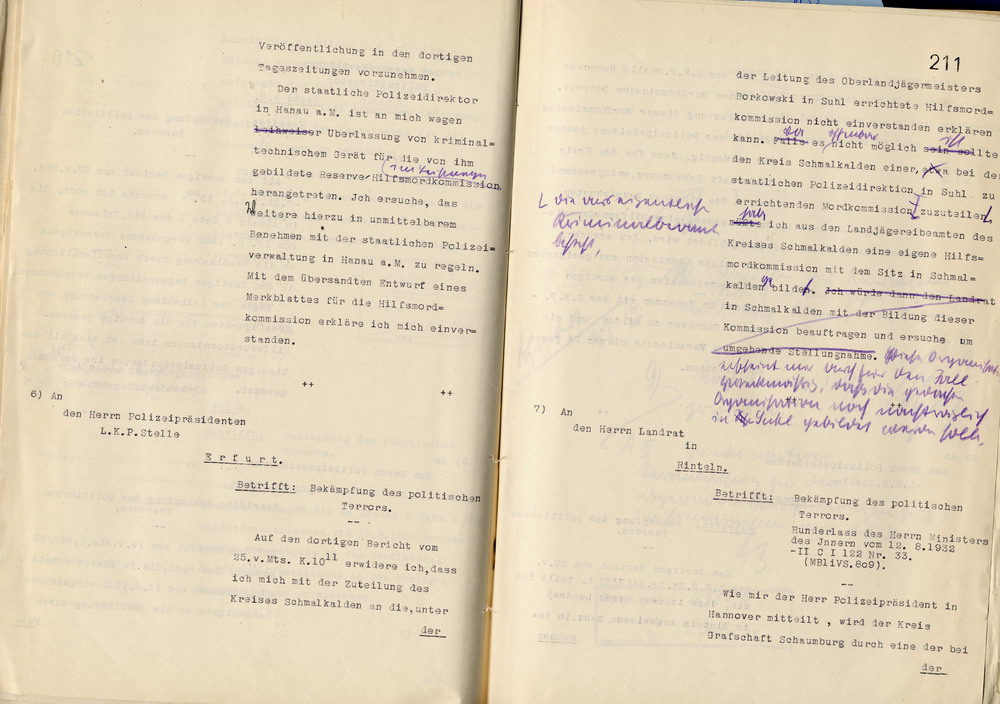 Bildung von Hilfsmordkommissionen zur Bekämpfung des politischen Terrors, Kassel, den 3. September 1932.