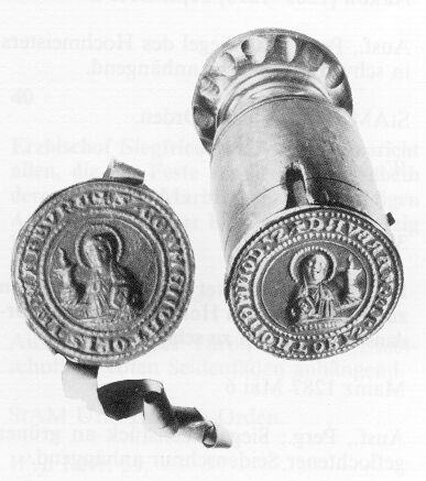 Siegel und Siegelstempel des Marburger Komturs des Deutschen Ordens, geführt von 1296 bis 1809