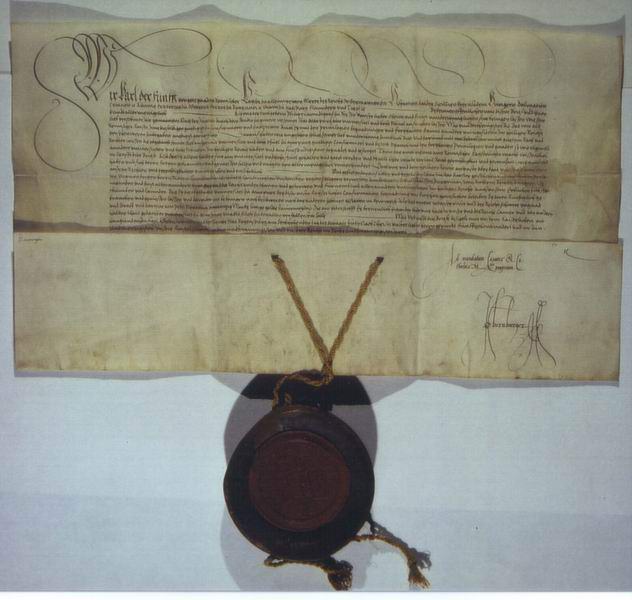 Diplom Kaiser Karl V. über die Bestätigung der Gründung der Universität Marburg, 16. Juli 1541
