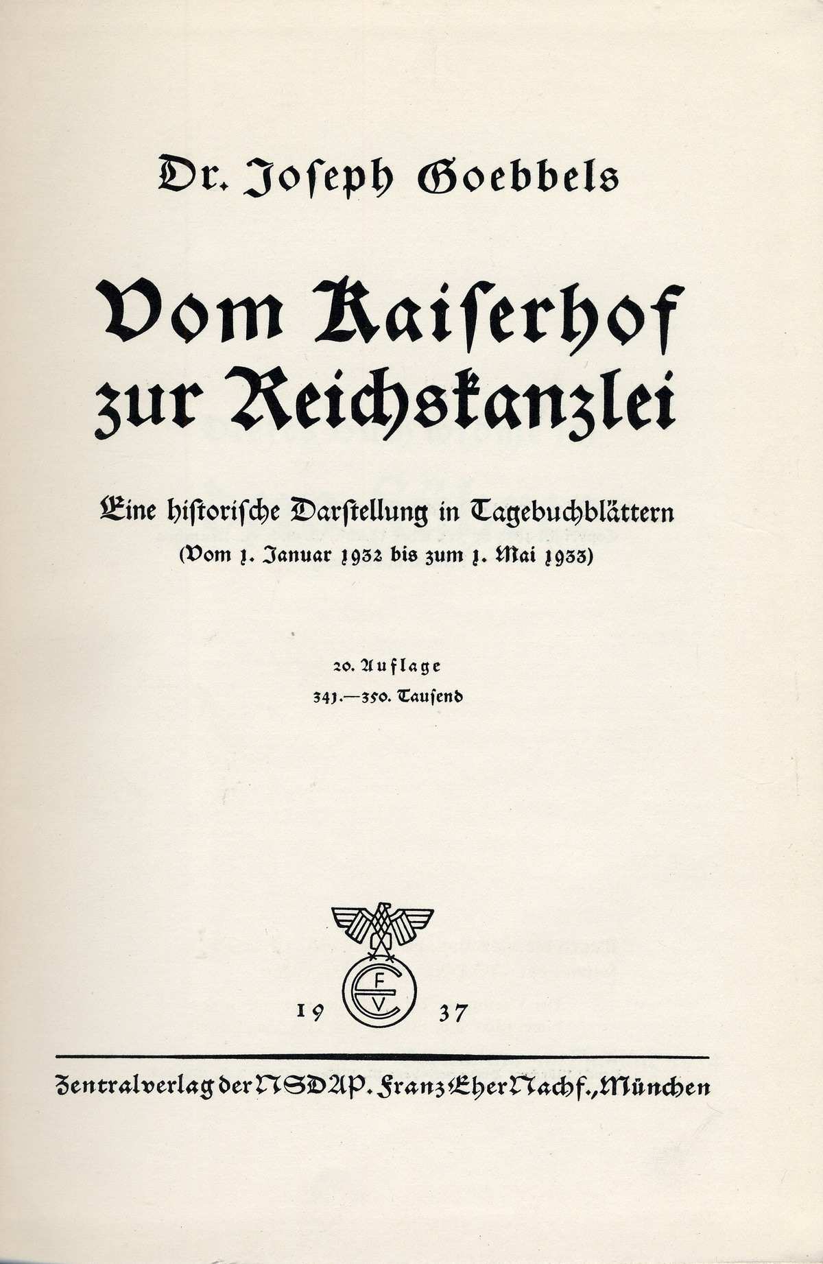 Der Reichslandbund und Hitler. Tagebuchnotiz von Goebbels