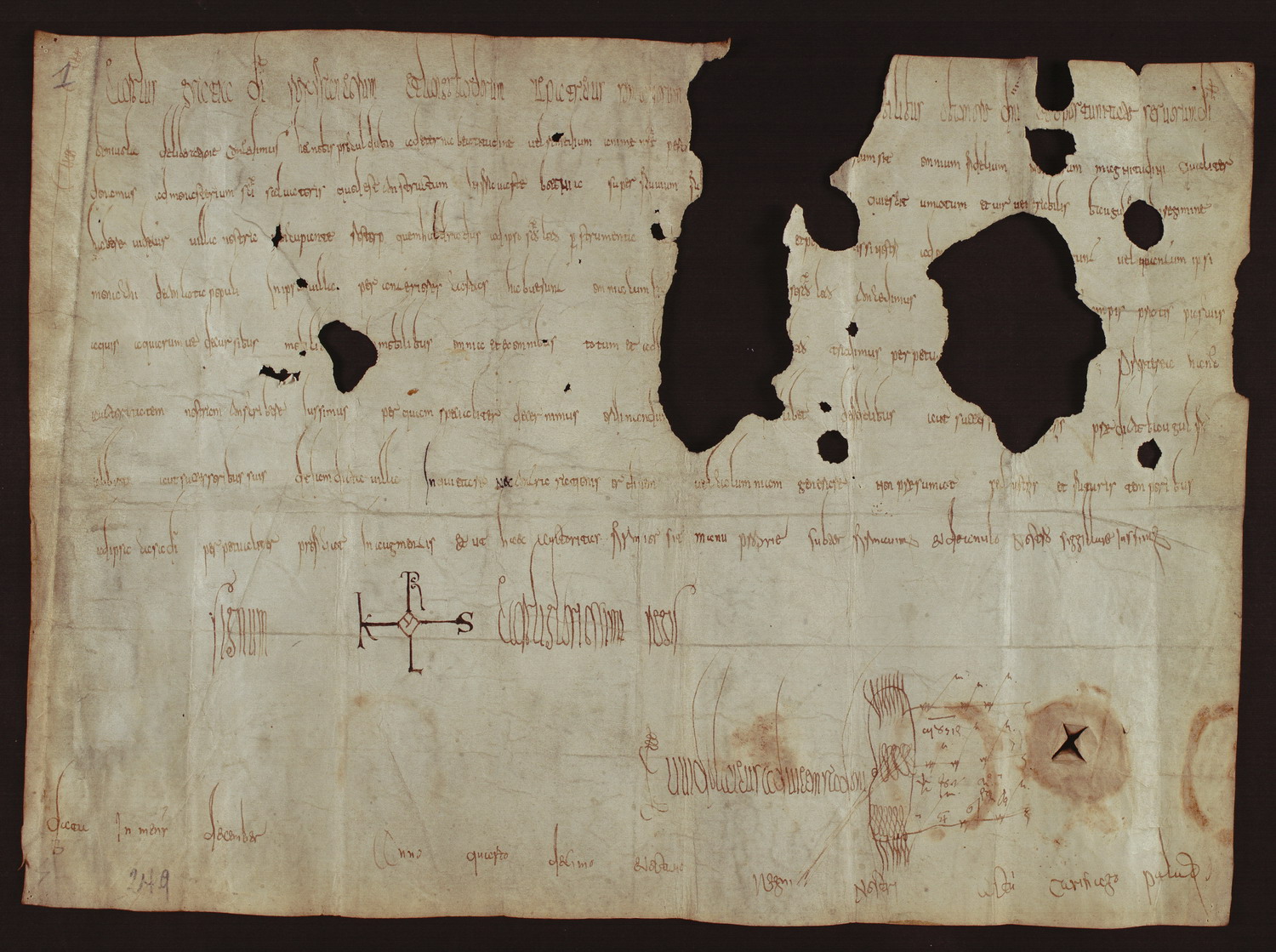 Urkunde, König Karl I. d. Gr.,  781 Dez.