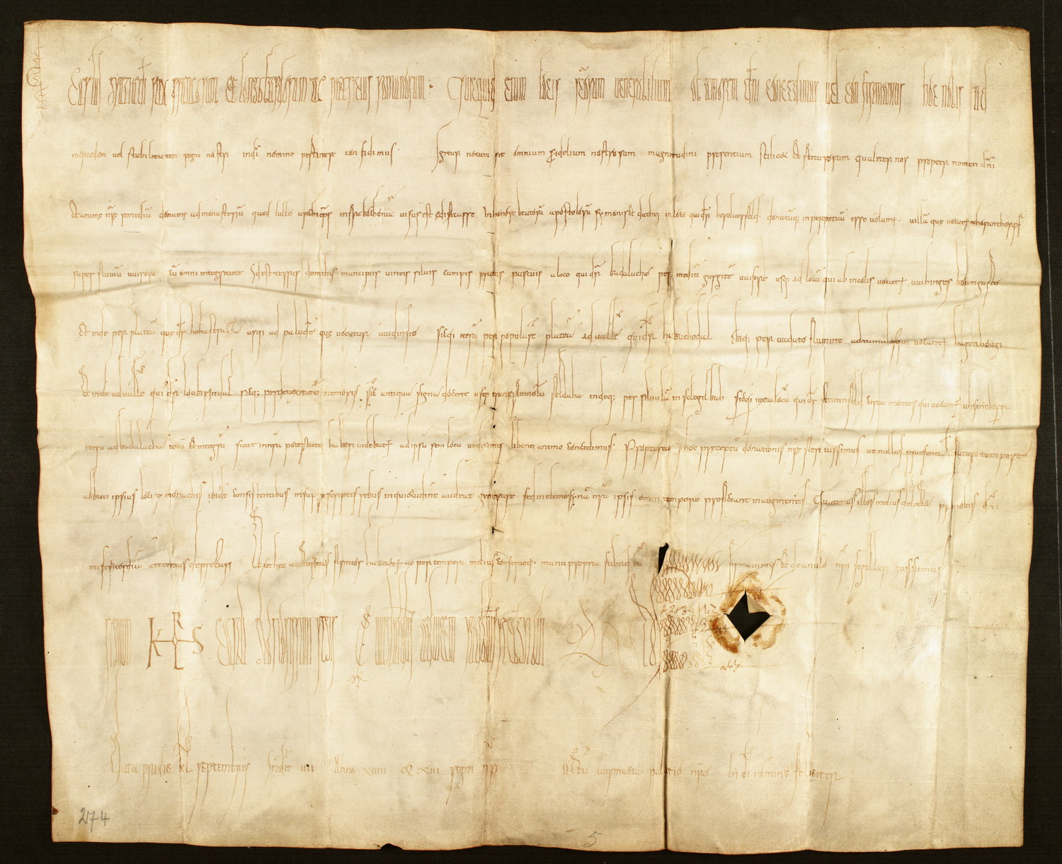 Urkunde, König Karl I. d. Gr.,   786 Aug. 03