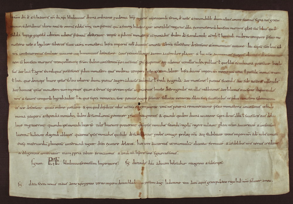 Urkunde, Kaiser Ludwig I. d. Fromme, 816 Mai 02