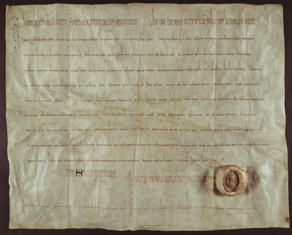 Urkunde, Kaiser Lothar I, 841 Aug. 20