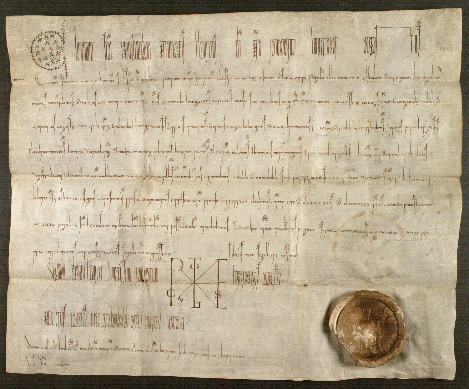 Urkunde, Kaiser Heinrich II. d. Heilige, 1017 Juli 11