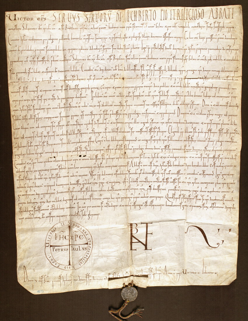 Urkunde, Papst Viktor II., 1057 Febr. 09
