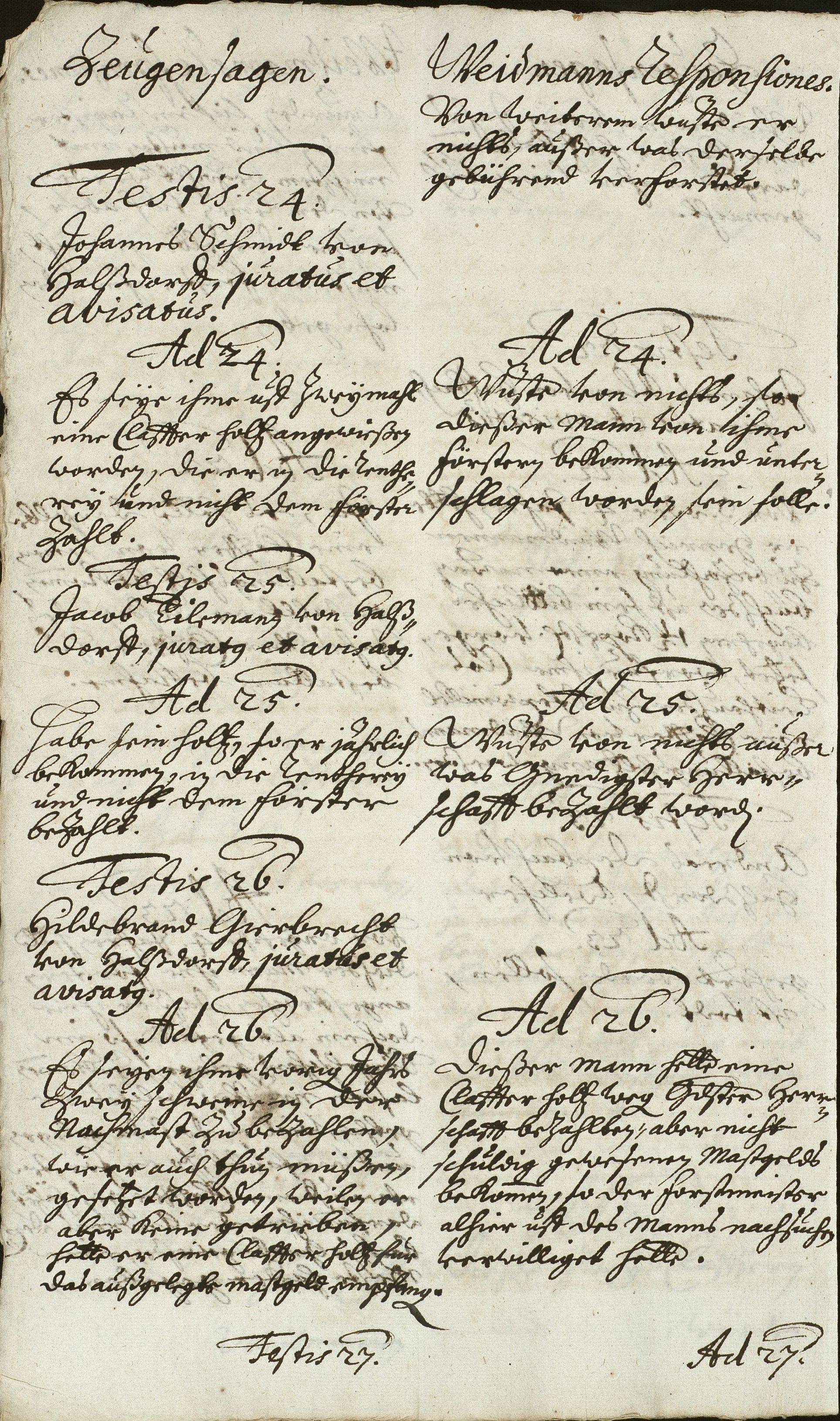 Vernehmung des Försters Heinrich Weidmann aus Josbach in der fürstlichen Kanzlei zu Marburg über die ihm zur Last gelegten Holzdiebstähle und Dienstvergehen, 16.06.1680 - 18.06.1680