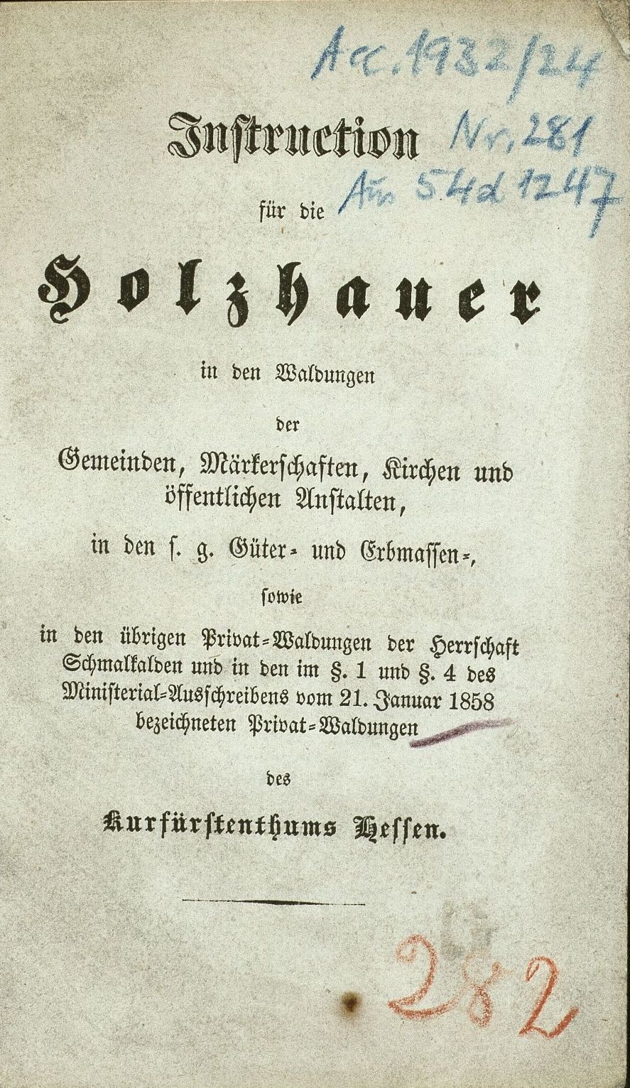Instruktion für Holzhauer