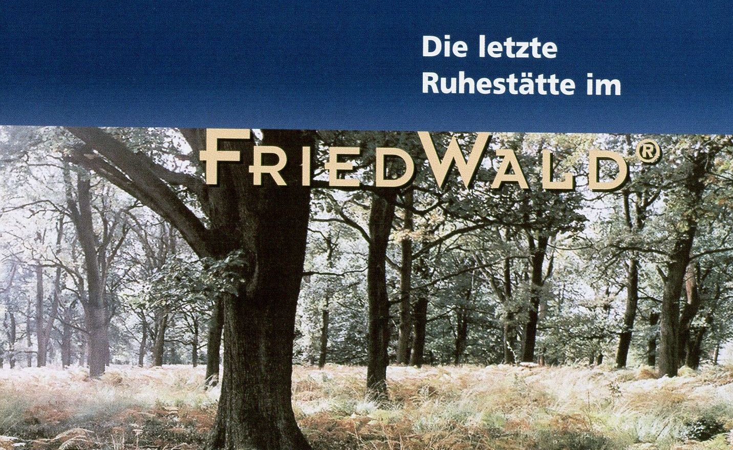 Friedwald: Werbebroschüre zur Waldbestattung