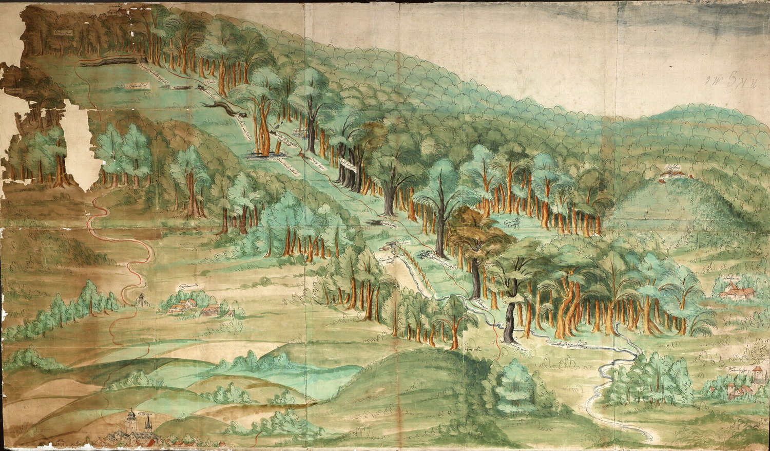 Grenze zwischen Hanau und Kurmainz bei Salmünster , 1554