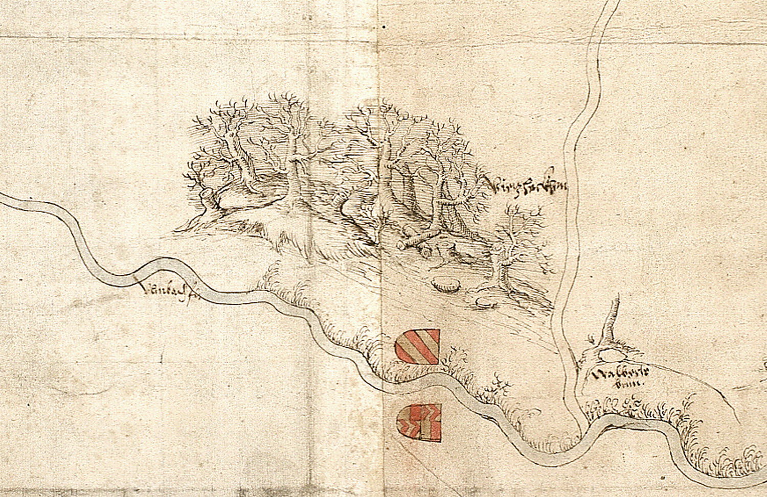 Grenze zwischen Hanau und Hutten bei Steinau, um 1585