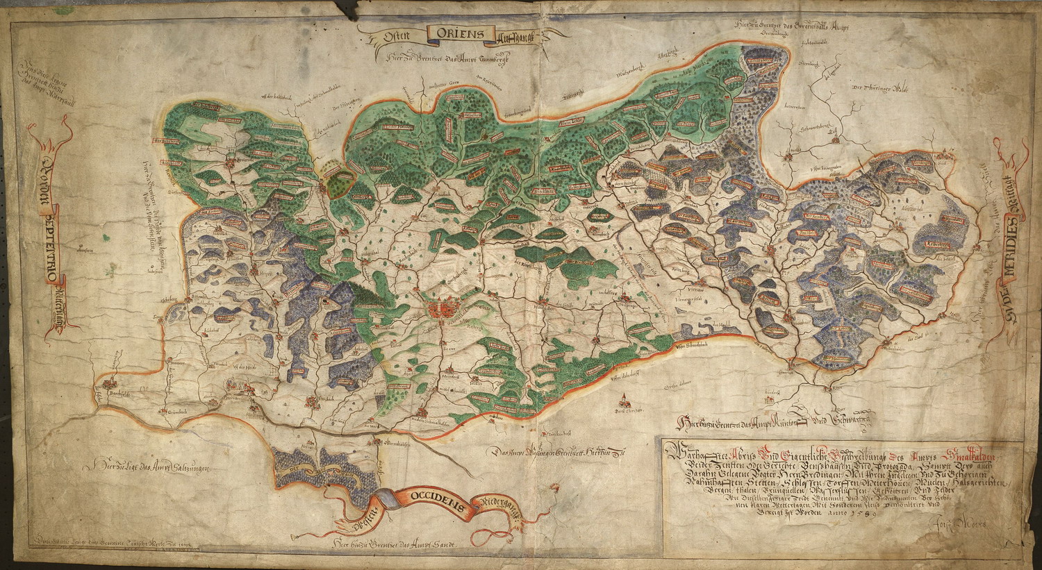 Das Amt Schmalkalden mit den zugehörigen Zenten und Vogteien, 1589