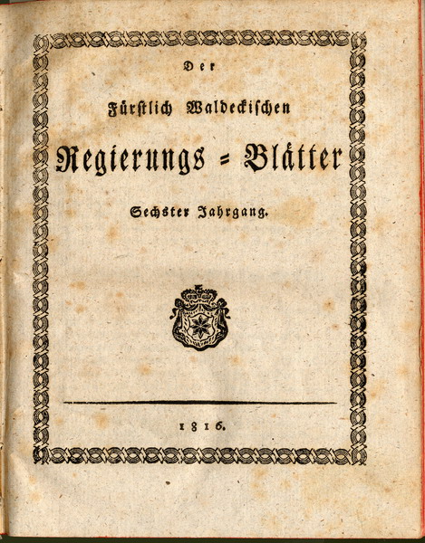 Kommentar zum Artikel 13 der Deutschen Bundesakte und Waldeckische Verfassung von 1816