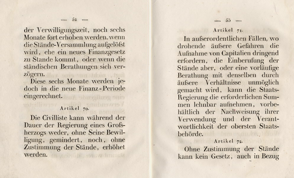 Die Verfassung des Großherzogtums Hessen, Titel 8: von den Landständen, Art. 51 - 101 , 1822