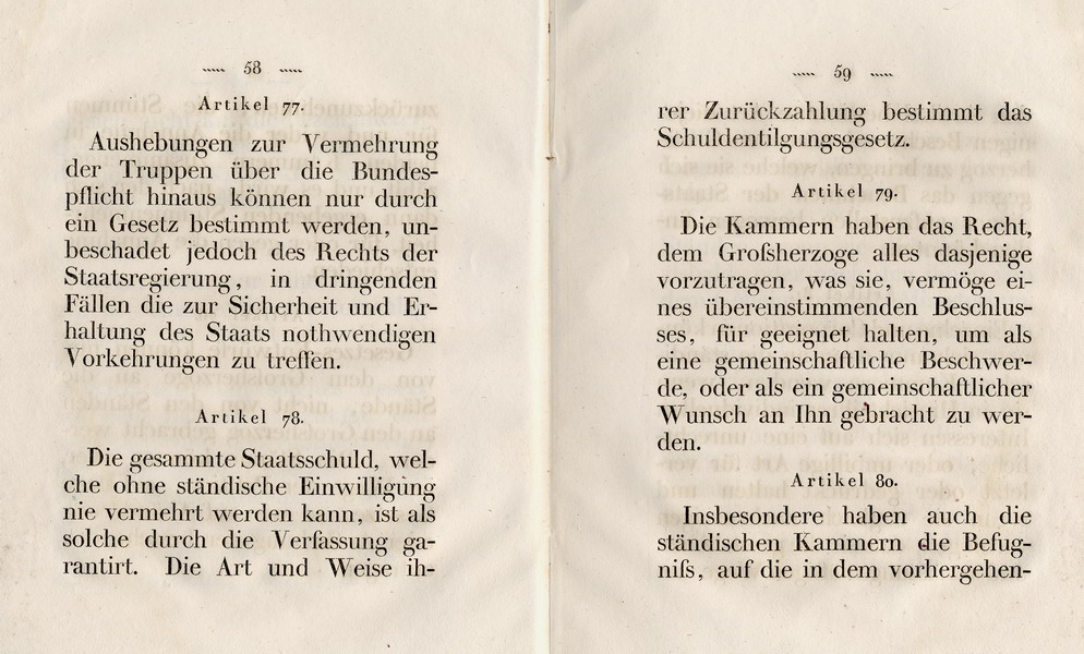 Die Verfassung des Großherzogtums Hessen, Titel 8: von den Landständen, Art. 51 - 101 , 1822