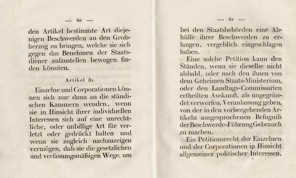 Die Verfassung des Großherzogtums Hessen, Titel 8: von den Landständen, Art. 51 - 101 , 1822