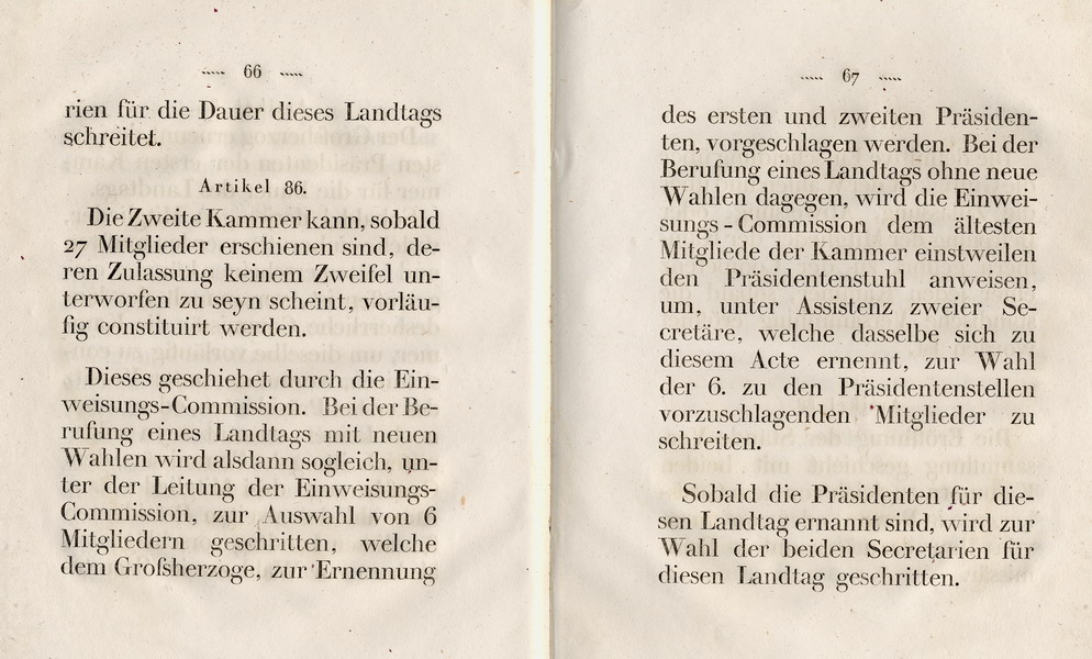 Die Verfassung des Großherzogtums Hessen, Titel 8: von den Landständen, Art. 51 - 101 , 1822