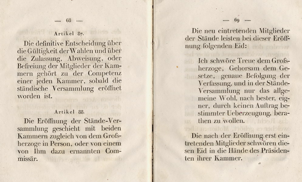 Die Verfassung des Großherzogtums Hessen, Titel 8: von den Landständen, Art. 51 - 101 , 1822
