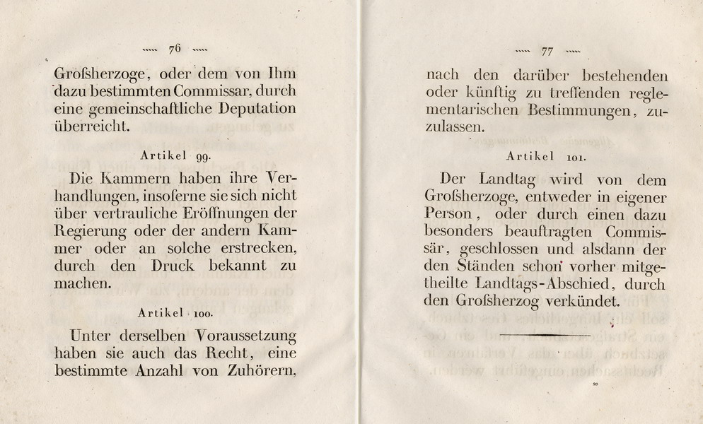 Die Verfassung des Großherzogtums Hessen, Titel 8: von den Landständen, Art. 51 - 101 , 1822