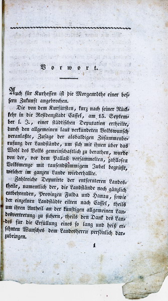 Begleitende Drucke zu den Verfassungsberatungen, 1830
