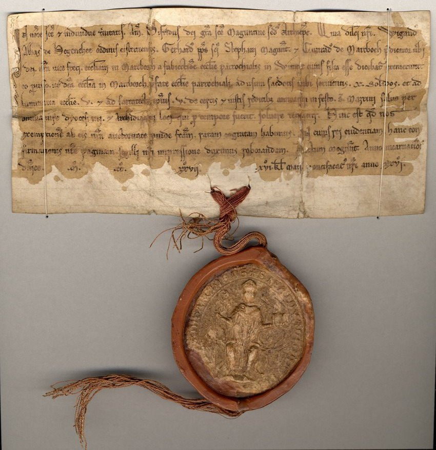 Urkunde von Erzbischof Siegfried II. von Mainz anlässlich der Marburger Pfarreigründung, 16. April 1227
