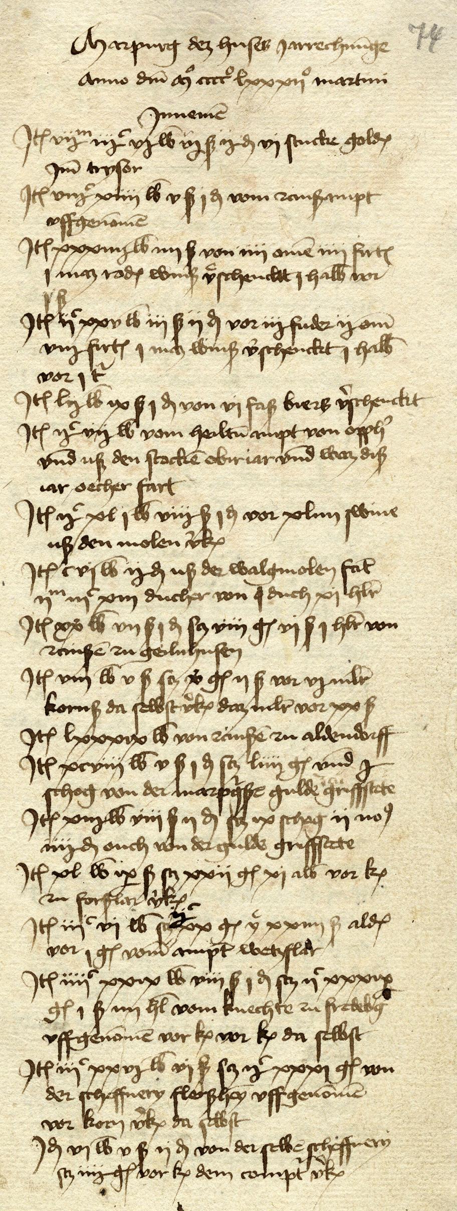 Die Wallfahrt nach Aachen als Einahmequelle der Deutschordenskommende Marburg, Jahresrechnung für 1482