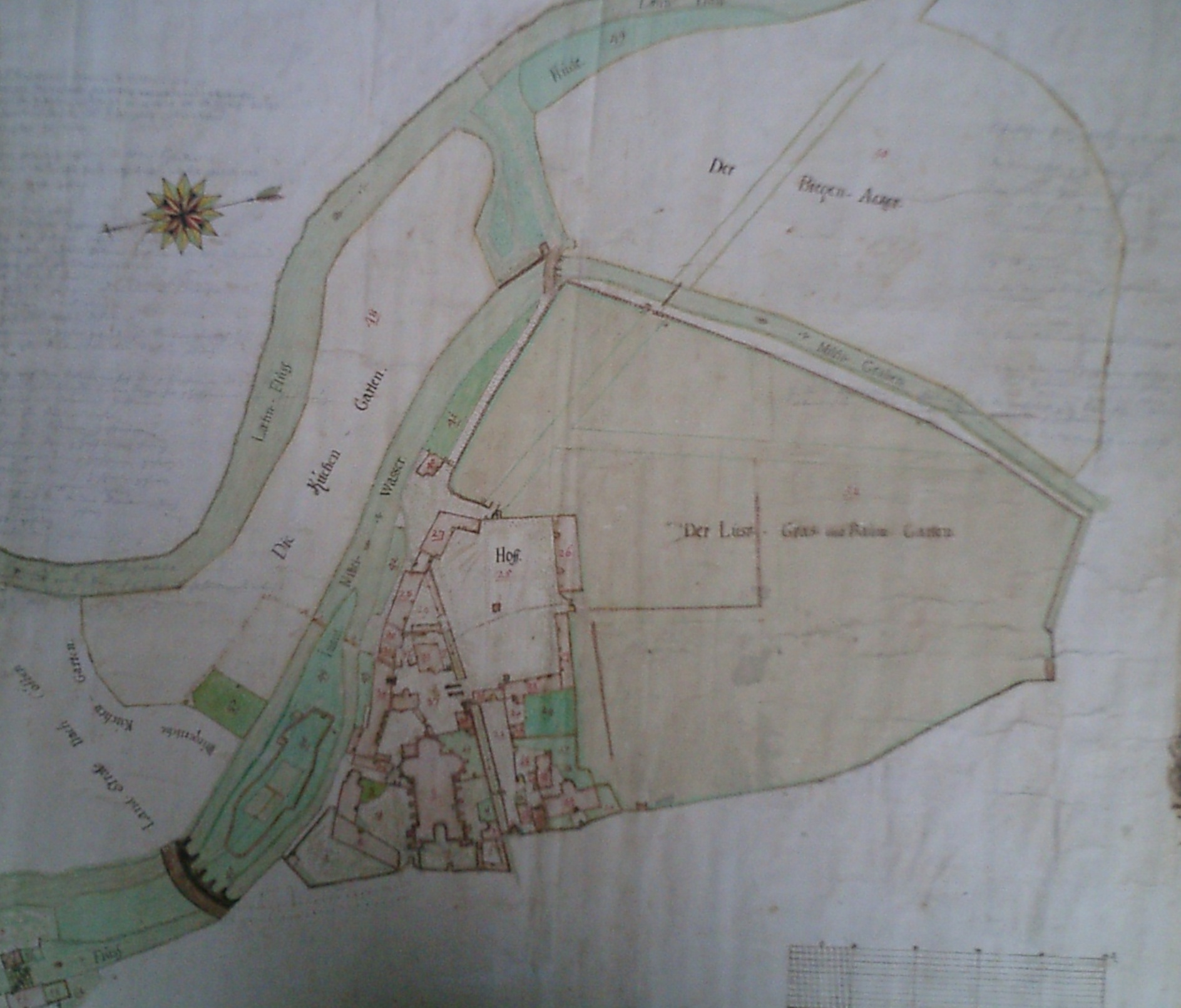 Handgezeichnete Karte von Johann Leonard Jungert 1750