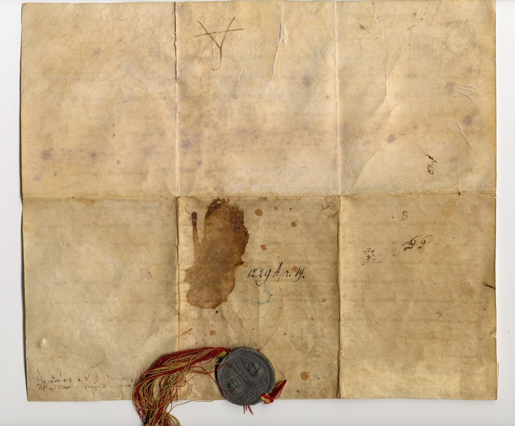Papst Gregor IX. gewährt allen Besuchern des Franziskus-Hospitals zu Marburg einen Sündenablaß, 1229