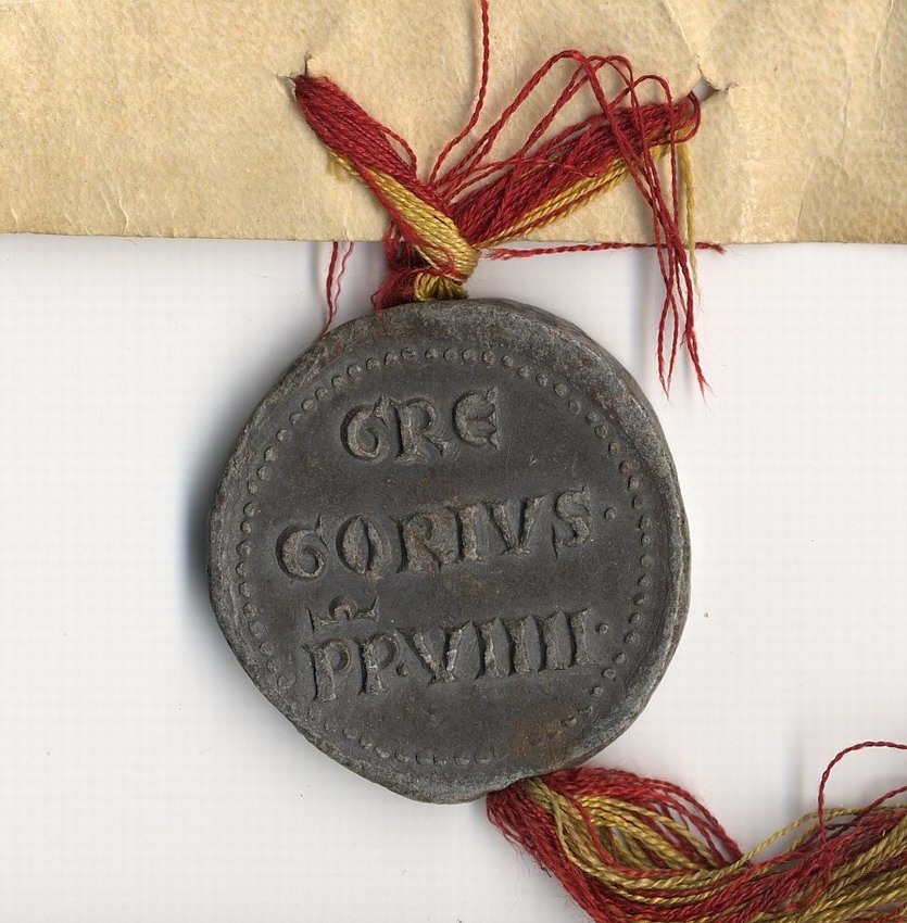 Papst Gregor IX. gewährt allen Besuchern des Franziskus-Hospitals zu Marburg einen Sündenablaß, 1229