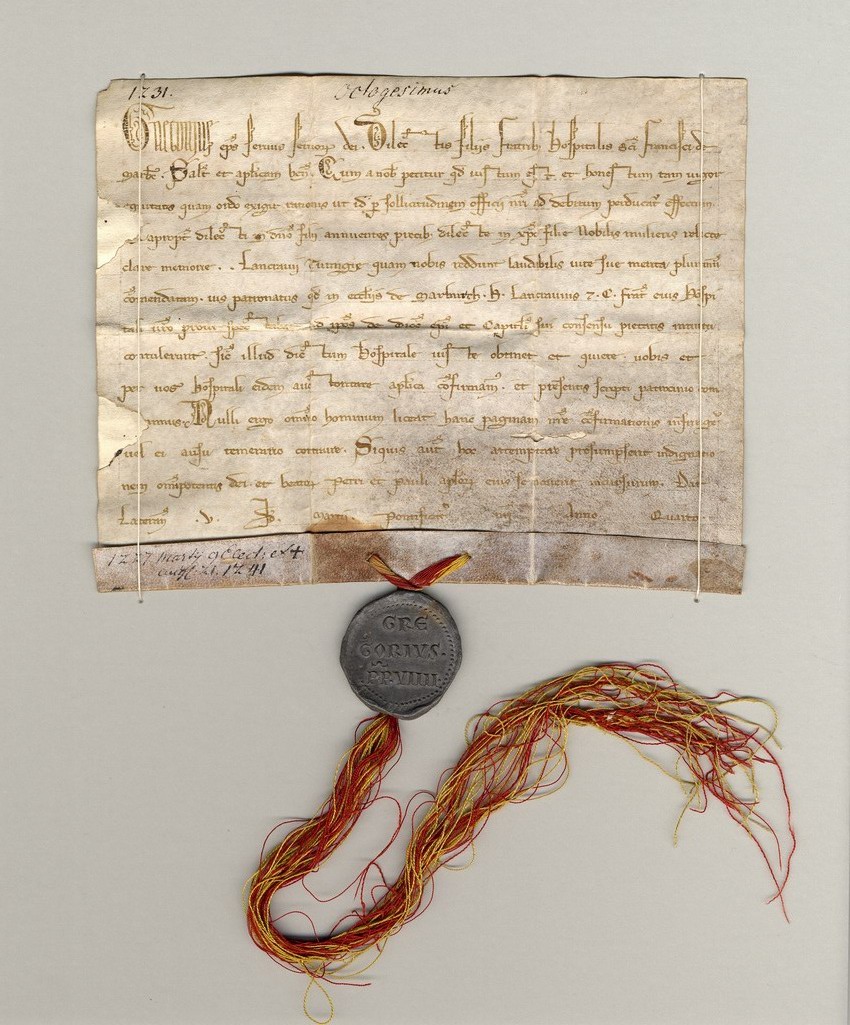 Papst Gregor IX. bestätigt dem Franziskus-Hospital die Patronatsrechte an allen Gotteshäusern in Marburg, 1231