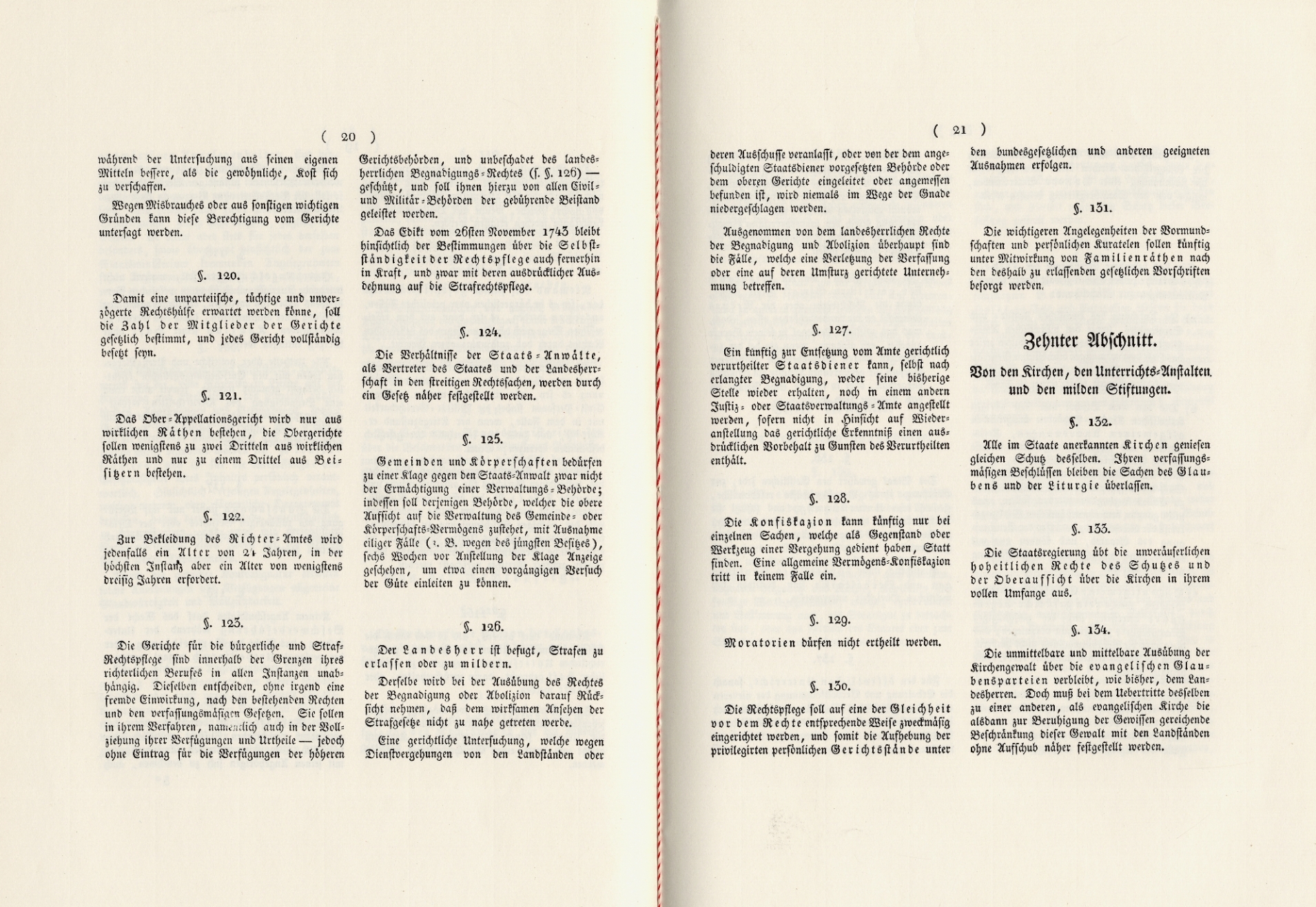 Kurhessische Verfassungsurkunde in herrschaftlichem Rot, gesiegelt und unterschrieben durch den Kurfürsten, 5. Januar 1831