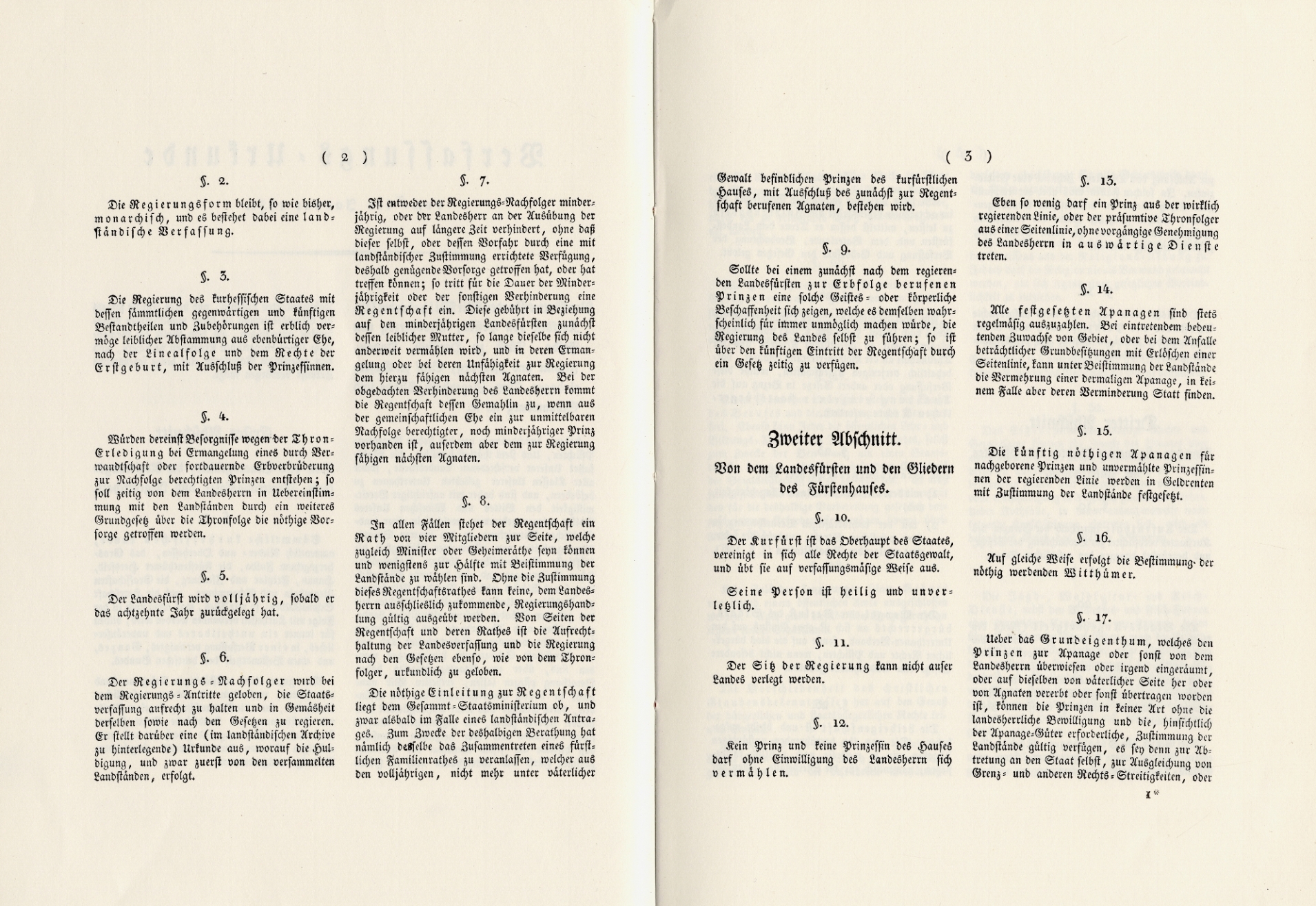 Kurhessische Verfassungsurkunde in herrschaftlichem Rot, gesiegelt und unterschrieben durch den Kurfürsten, 5. Januar 1831