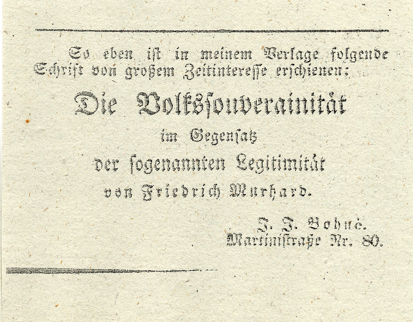 Friedrich Murhards Publikation zur Volkssouveränität, 1831/32