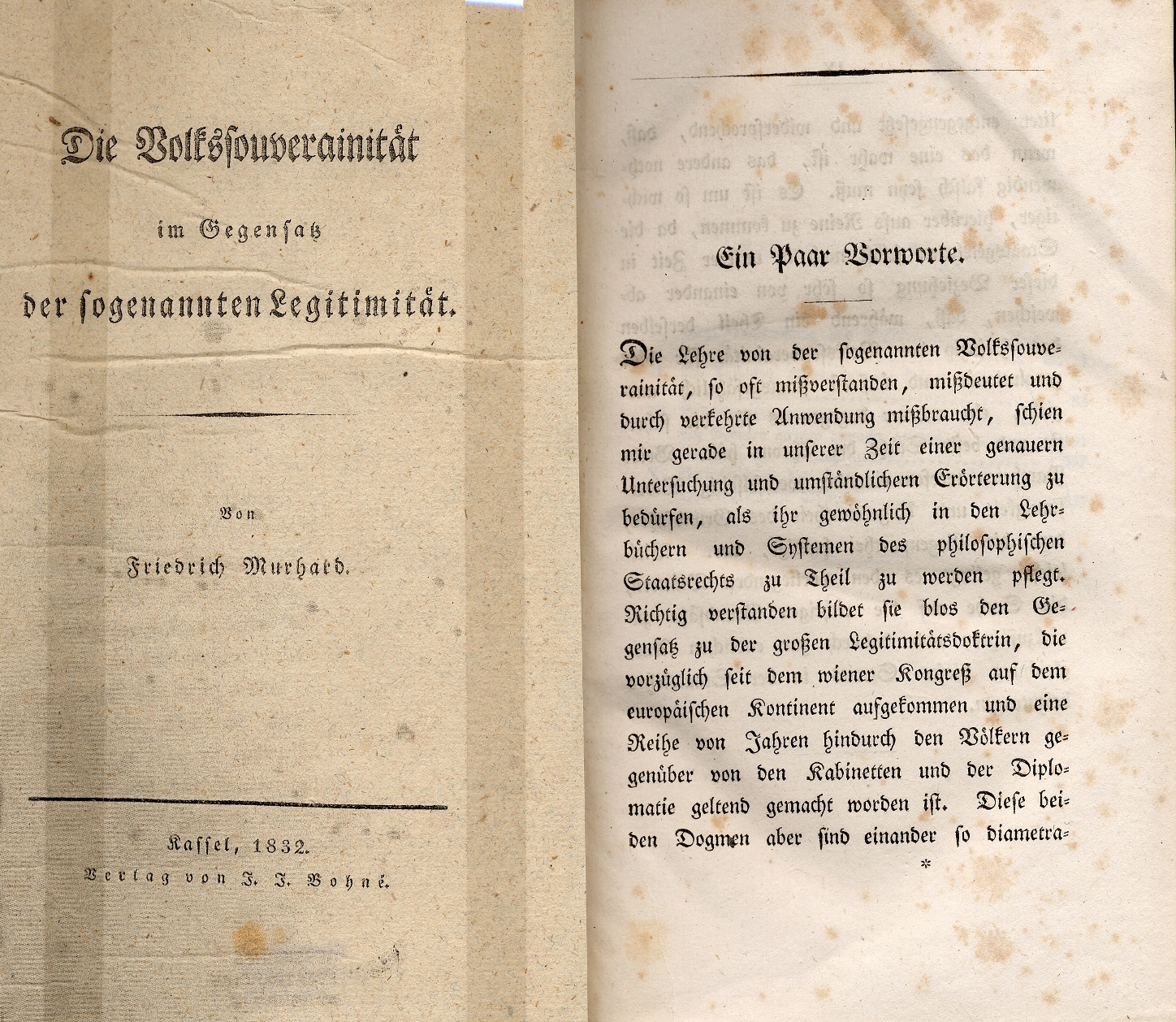 Friedrich Murhards Publikation zur Volkssouveränität, 1831/32