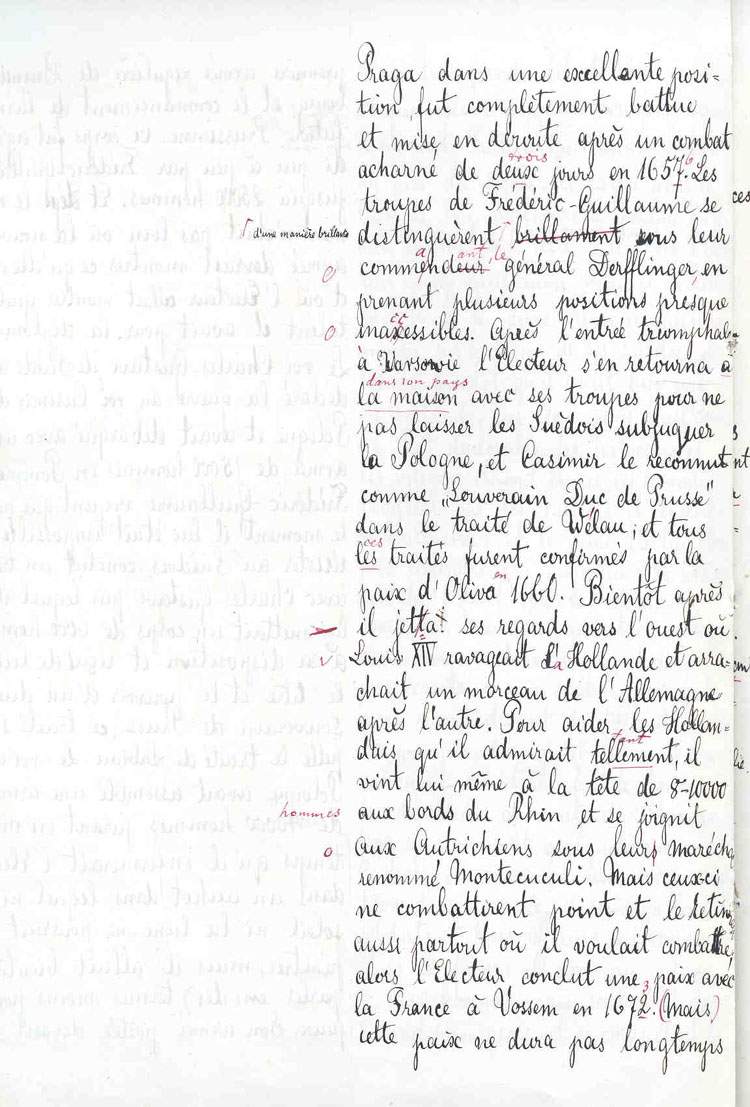 Abituraufsatz Französisch - des Prinzen Wilhelm von Preußen, dem späteren Kaiser Wilhelm II.,1876