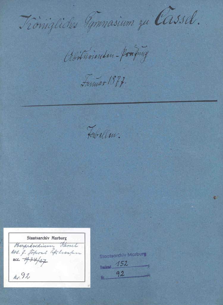 Personal-Tabellen der Abiturienten