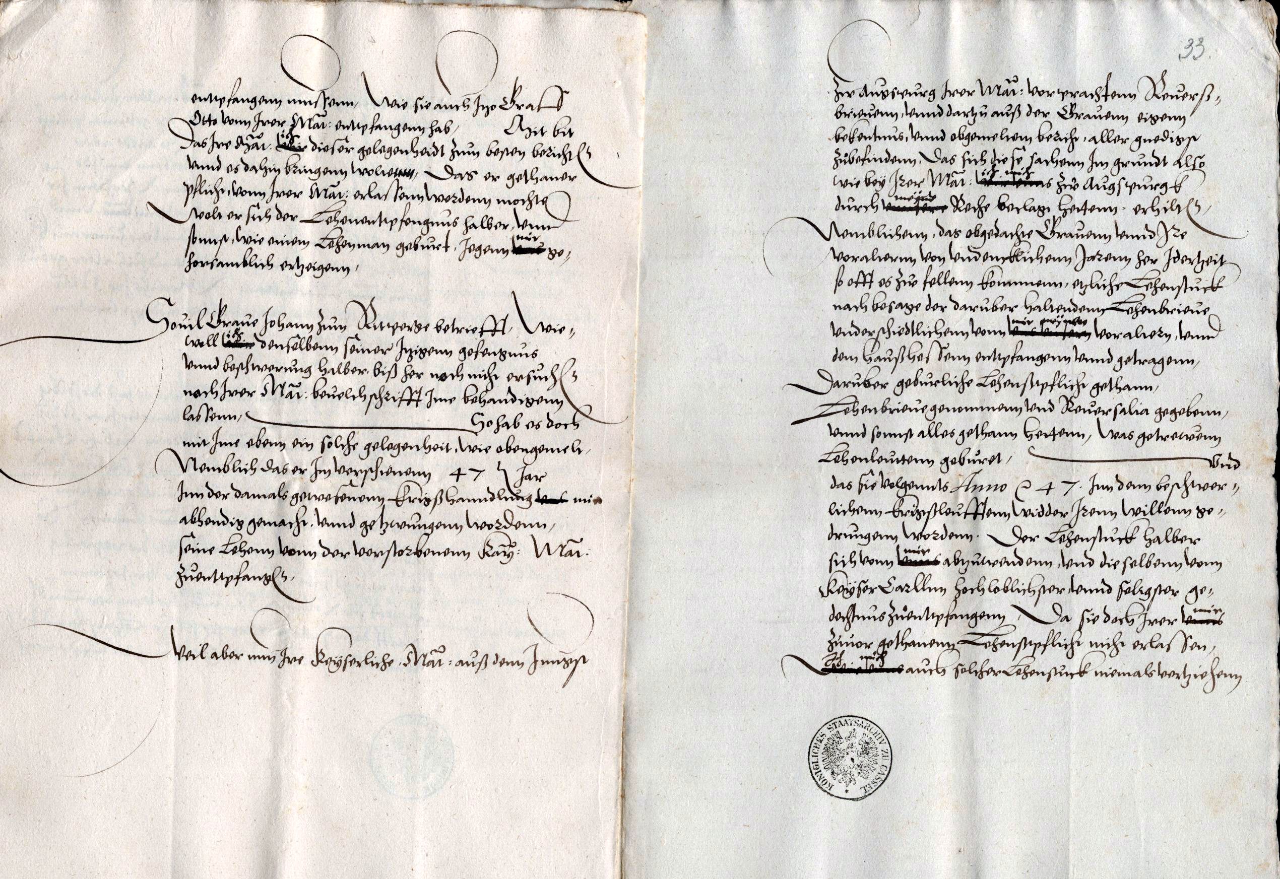 Kopien von kaiserlichen Mandaten an westfälische Grafen über den Entzug der Landgraf Philipp von Hessen übergebenen Lehen in Westfalen durch Kaiser Karl V, 1547