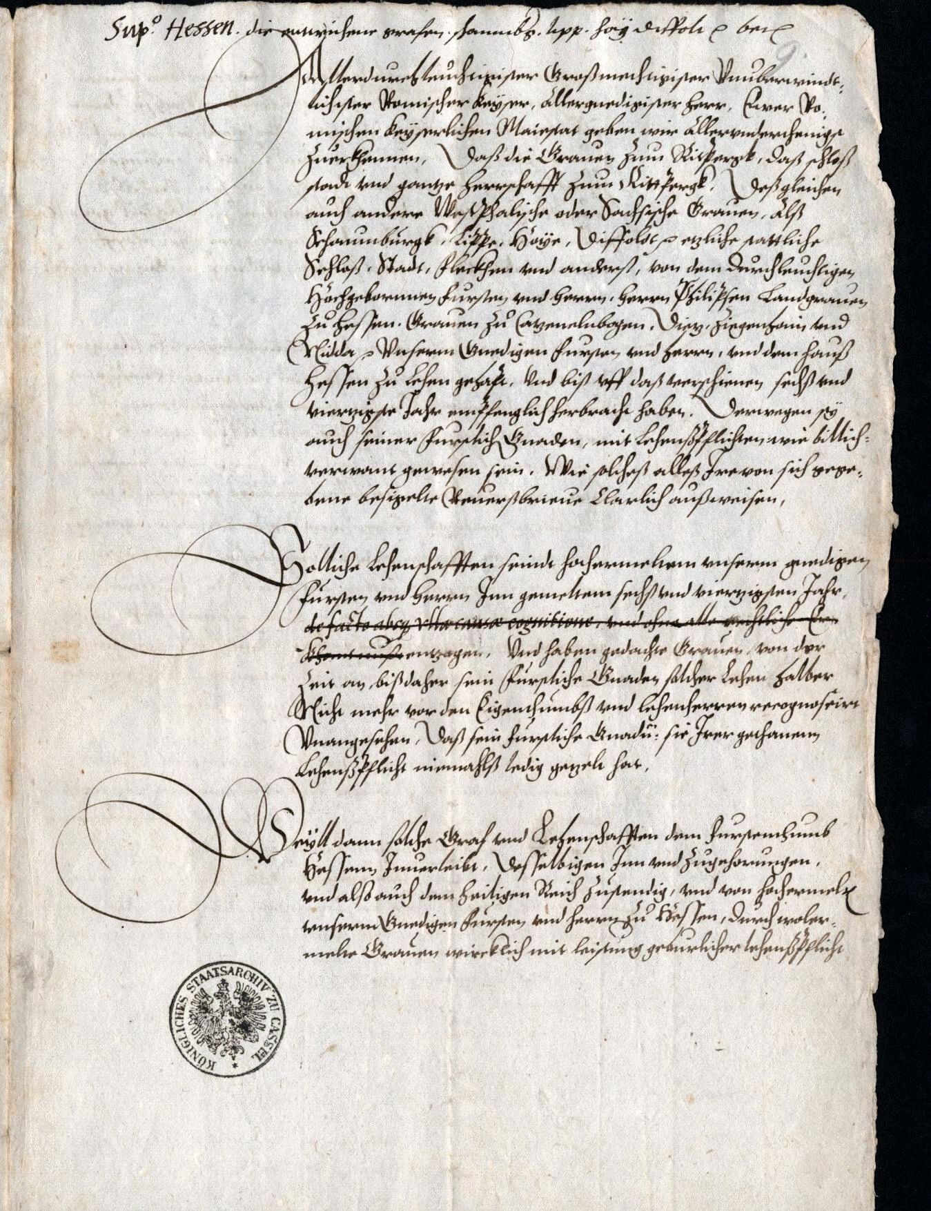 Kopien von kaiserlichen Mandaten an westfälische Grafen über den Entzug der Landgraf Philipp von Hessen übergebenen Lehen in Westfalen durch Kaiser Karl V, 1547