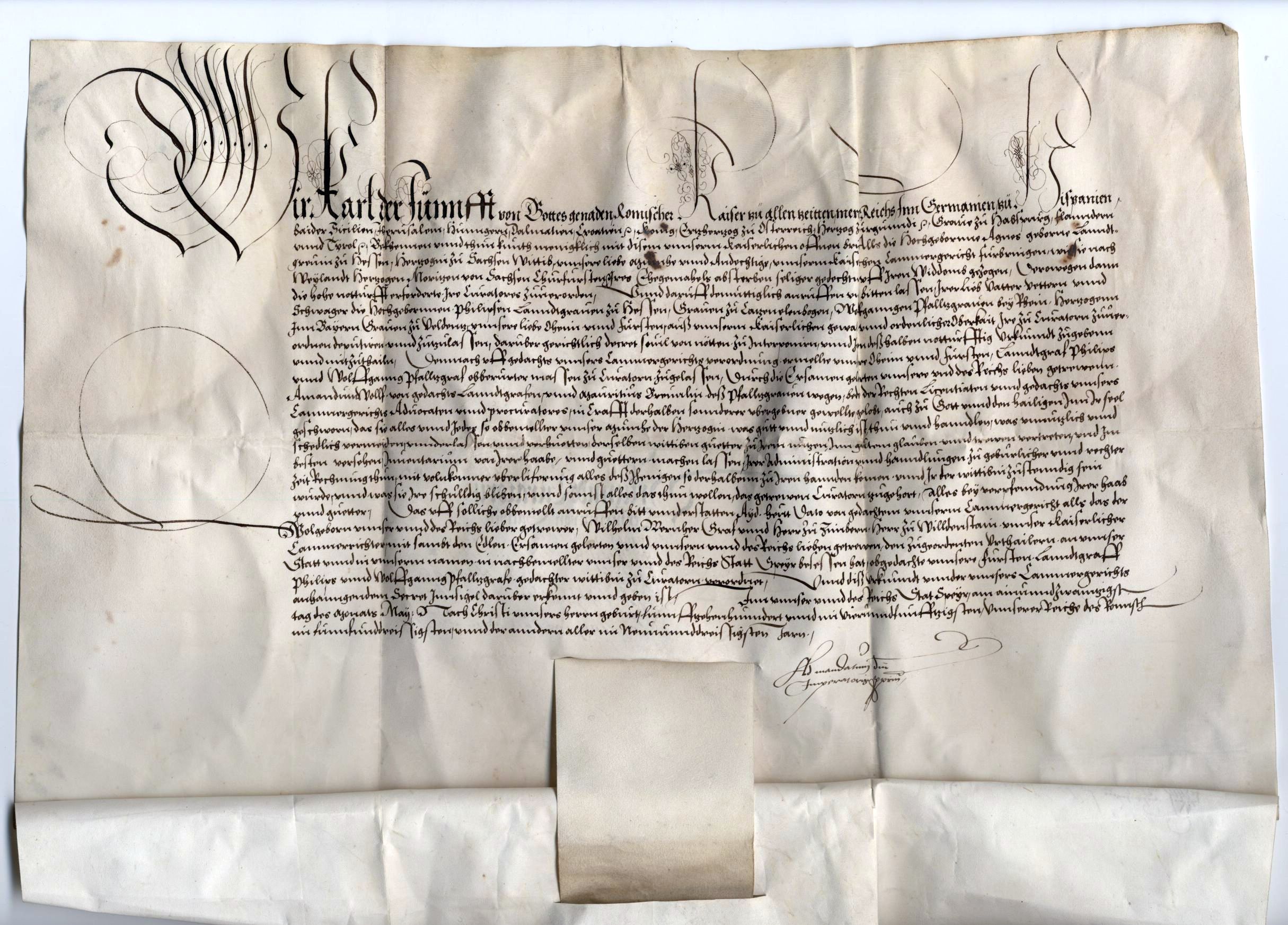 Bestellung von Kuratoren, 21. Mai 1554