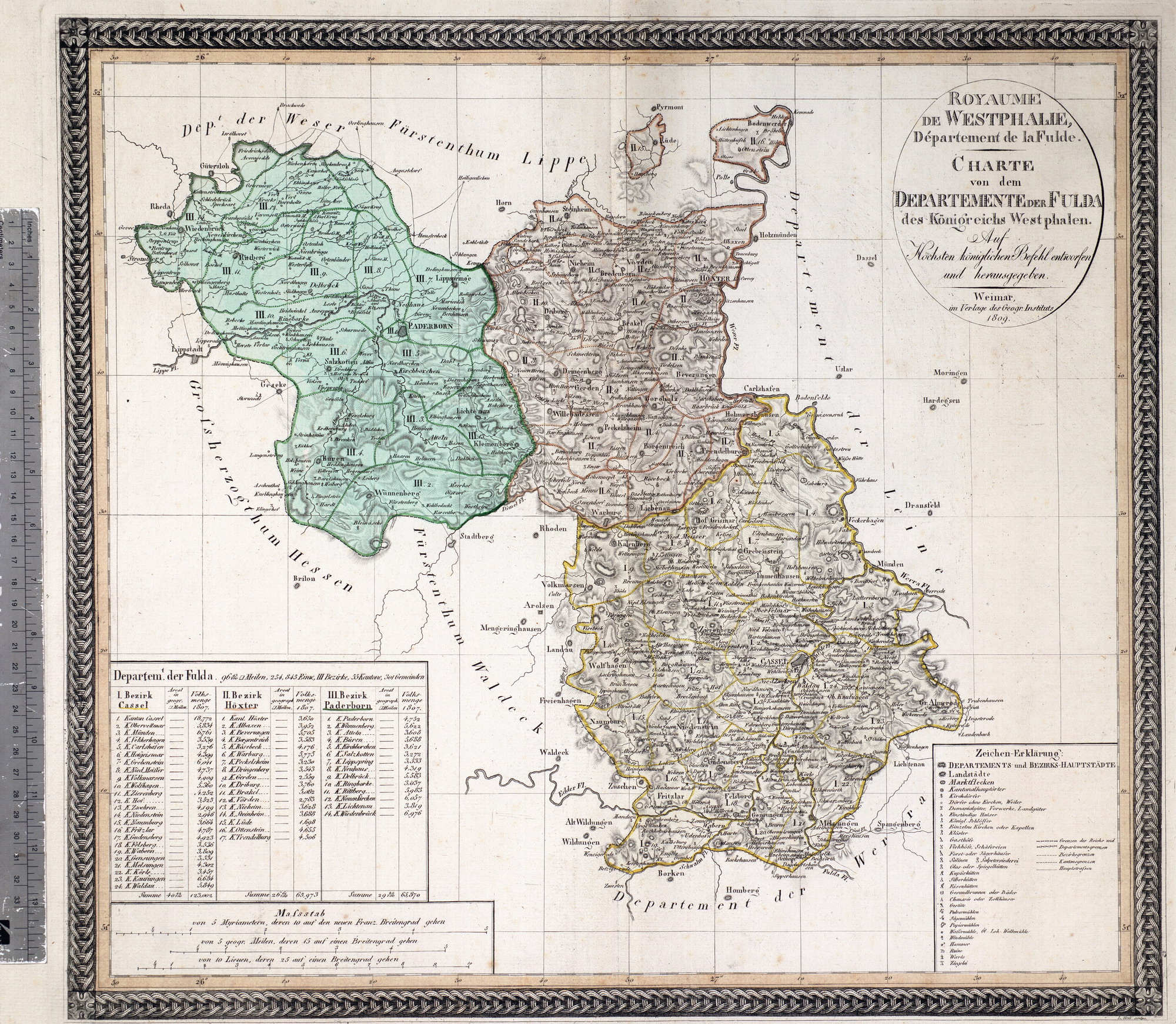 Karte des Fulda-Departements